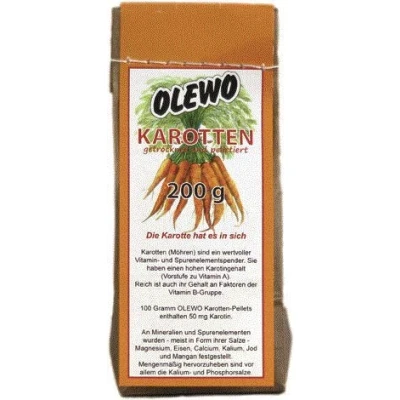 Abbildung von Olewo Karotten Pellets 3er Pack 3 x 200 g Beifutter für alle Hunderassen Kann zur Verbesserung des Immun und Schleimhautschutzes beitragen Förderung Abhaarens