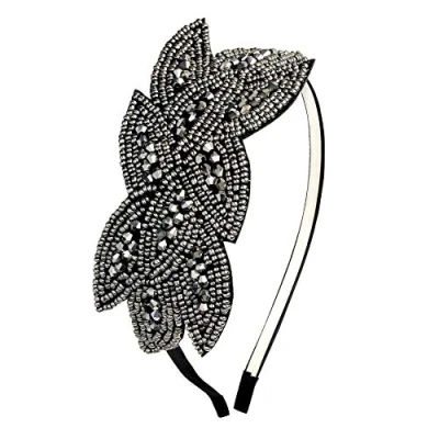 Abbildung von BABEYOND 1920er Stirnband Damen Haarreif Gatsby Kostüm Accessoires 20er Jahre Flapper Haarband Schwarz
