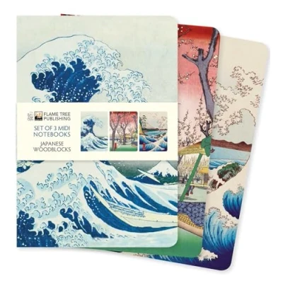 Abbildung von Dreier Set Mittelformat Notizbücher: Japanische Holzschnitte: Unser beliebten Notizbücher im 3er Pack mit flexiblen, künstlerisch ... Künstlers (3er Notizbücher)