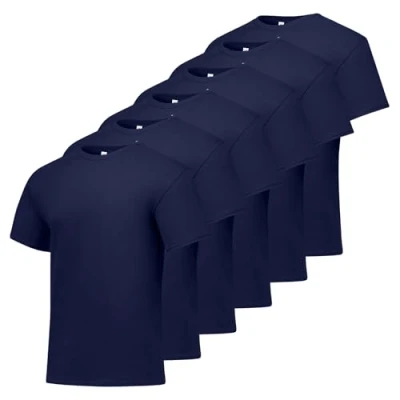 Abbildung von Hanes Herren Essentials Kurzarm T Shirt Vorteilspack, Marineblau, 6er Pack, Mittel