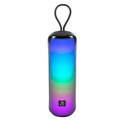 Abbildung von MusicMan Tragbarer Bluetooth Lautsprecher mit RGB Disco Lichtern, FM Radio, USB und MicroSD Wiedergabe, 1800mAh Akku, integriertem Mikrofon &amp; AUX Eingang Kabelloser Party BT X66
