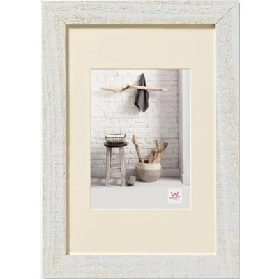 Abbildung von walther design Bilderrahmen polarweiss 24 x 30 cm mit Passepartout, Home Holzrahmen HO430V