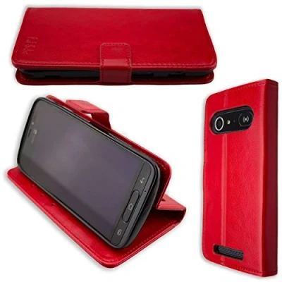 Abbildung von caseroxx Bookstyle Case für Doro 8040/8042, mit und ohne Displayschutz (Bookstyle Tasche Displayschutzfolie, rot)