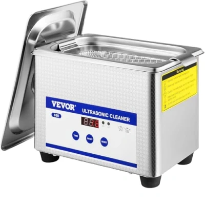 Abbildung von VEVOR 0,8 l Ultraschall Reiniger, digitaler Heizungs Timer zur Reinigung von Schmuck, Brillen, 35 W Edelstahl, für kommerzielle private und Nutzung, silber