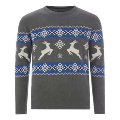 Abbildung von Jan Vanderstorm TORE Strickpullover, Herren, Größe: Large, Grau gemustert
