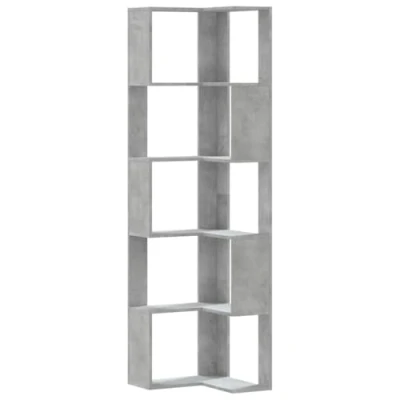 Abbildung von vidaXL Bücherregal Eck 5 Böden Betongrau 50x50x179 cm Holzwerkstoff, 1 tlg.