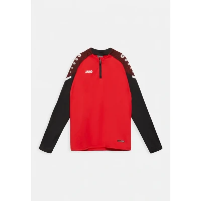 Abbildung von JAKO Ziptop Performance Unisex Fleecepullover für Kinder, Größe: 152, Rot/schwarz