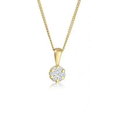 Abbildung von Elli DIAMONDS Kette mit Anhänger Blume Brilliant Diamant (0.12 ct) 585 Gelbgold