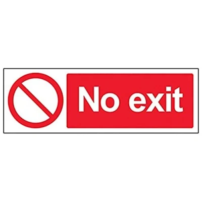 Abbildung von vsafety 52002 Miniatur ax s PROHIBITION Zugang Schild, selbstklebend, No Exit,&quot; Landschaft, 300 mm x 100 mm, rot