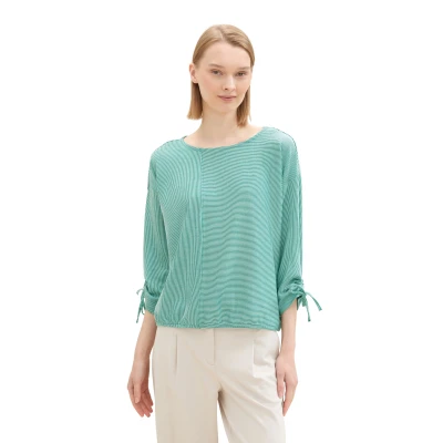 Abbildung von TOM TAILOR Denim 3/4 Arm Shirt, mit feiner Rippoptik