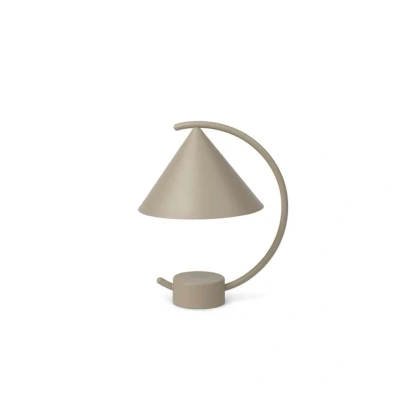 Abbildung von ferm LIVING LED Akkutischleuchte Meridian, beige, dimmbar
