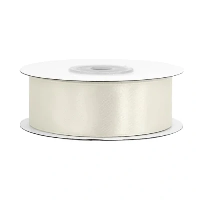 Abbildung von Satinband 25mm x 25m Rolle FARBAUSWAHL in 3/6/12/18/25/38/50/75/100mm farbecht &amp; waschbar Schleifenband für Hochzeit Geschenkband zum Verpacken Dekorieren Basteln Creme 820