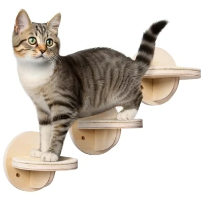 Abbildung von Navaris Kratzpappe Katzen Kletterwand 3 Teilig Katzentreppe für die Wand, (3 tlg)