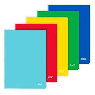 Abbildung von Favorit Cf.5 Notizbücher A4, einfarbiger Einband, Lineatur 5 mm, Papier 80 g/m², rot, gelb, blau, grün, türkis