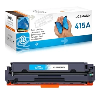 Abbildung von LOSMANN 415A Toner Kompatible für HP 415X W2031A W2031X Tonerkartusche Ersatz Color Laserjet Pro MFP M479fdw M479fnw M479fdn M479dw M454dn M454dw M479 M454 (Cyan)