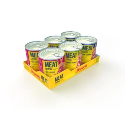 Abbildung von JOSERA Meat Lovers Menu Multipack (6 x 800 g) Adult Premium Nassfutter für ausgewachsene Hunde 3 Verschiedene Sorten hoher Fleischanteil (65%) weizenfrei Hundefutter nass 6er Pack