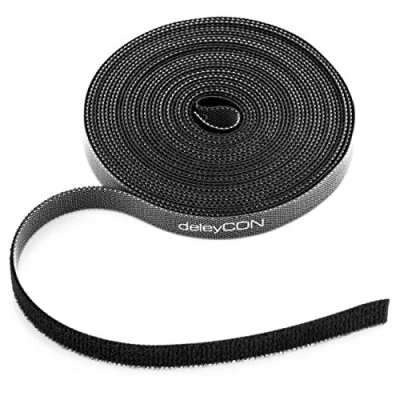 Abbildung von deleyCON 10m Pflanzenbinder Klett Kabelbinder Klettband Klettbandrolle 10mm Breit Kabelmanagement Kabelorganizer Klettkabelbinder Klettverschluss zuschneidbar Grün