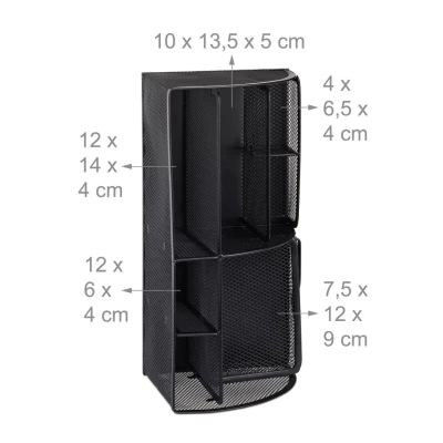 Abbildung von relaxdays Organizer Schreibtischorganizer 6 Ablagen Metall, Schwarz