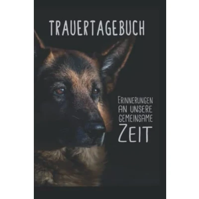 Abbildung von trauer geschenke hund Notizbuch Trauertagebuch : zur Erinnerung mit Vorlage zum ausfüllen, Platz für Fotos, banko liniert, weißes Papier DIN A5 (6x9 Zoll) 130 Seiten Buch
