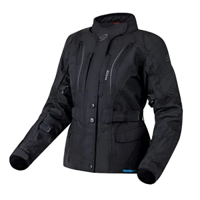 Abbildung von Ozone Sahara Lady Textile Motorradjacke für Frauen Ellbogen und Schultern Protektoren Reissa Membrane 10 Belüftungskanäle Reflektierende Elemente Taschen