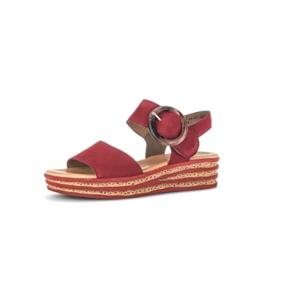 Abbildung von Gabor Damen Sandaletten, Frauen Sandalen,Best Fitting,Sommersandalen,bequem,flach,Sommerschuhe,Freizeitschuhe,Rubin (So.Rubin),37 EU / 4 UK