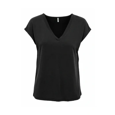 Abbildung von ONLY Vausschnitt Tshirt basic, Damen, Größe: XS, Black