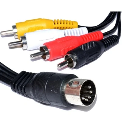 Abbildung von 5 Polig Männlich DIN Stecker Zum 4 x Chinch Cinch Audio Kabel 1,2 m [1.2 Meter/1,2m]
