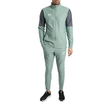 Abbildung von Under Armour Challenger Tracksuit SET Trainingsanzug Silica Green/Castlerock/White, Herren, Größe: Medium, green/castlerock/white