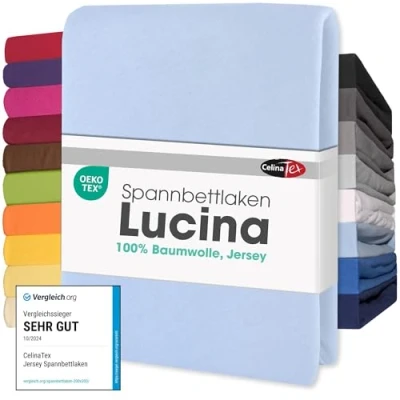 Abbildung von CelinaTex Jersey Topper Spannbettlaken Lucina Doppelpack 140x200 160x200cm anthrazit grau 100% Baumwolle gekämmt bis 12cm Matratzenhöhe Spannbettbezug, Leintuch, Bettlaken, elastisch, Oeko Tex