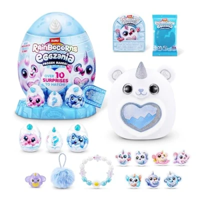 Abbildung von Rainbocorns Eggzania Frozencorn Mania (SNOWBELLA) von ZURU, Plüschspielzeug zum Sammeln für Mädchen ab 3 Jahren