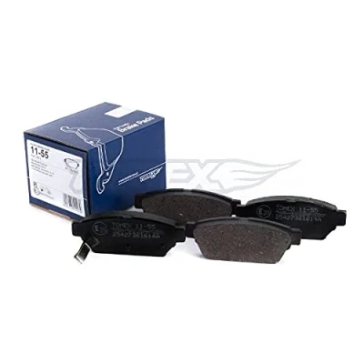 Abbildung von TOMEX brakes TX 11 55 Bremsbelagsatz Hinterachse mit akustischer Verschleißwarnung MITSUBISHI: Carisma Schrägheck, Limousine