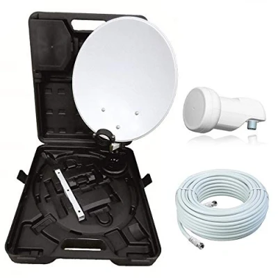 Abbildung von netshop 25 Camping SAT Koffer 40cm Spiegel + Single LNB 10m Kabel