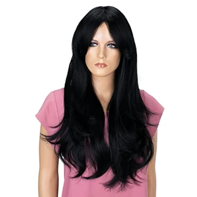 Abbildung von CAISHA 70cm Langhaar Perücke Fashion Wig Cosplay Glatt Schwarz WH5