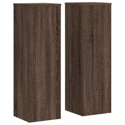 Abbildung von vidaXL Blumenständer Pflanzenständer 2 Stk. Eichen Optik 25x25x80 cm Holzwerkstoff (2 St)