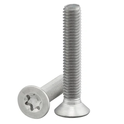 Abbildung von Senkkopfschraube mit Innensechsrund/Torx (ISR/TX) nach Norm ISO 14581 / DIN 965, rostfreier Edelstahl, A2, V2A, Senkschraube (100 Stück, M6 x 22 mm)