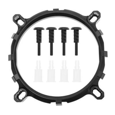 Abbildung von eMagTech Montageset für CPU Kühler, kompatibel mit Intel Sockel LGA1700 1200 775 1150 1151 1155 1156 Desktop Computerkomponenten, Schwarz