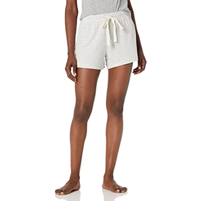 Abbildung von Amazon Essentials Damen Leichte Lounge Pyjamashorts aus Terry Frottee, Grau Meliert Streifen, S