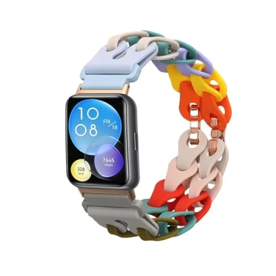Abbildung von kwmobile Ersatzarmband kompatibel mit Huawei Watch Fit 2 Armband Silikon Band für Fitnesstracker 14 22 cm Innenmaße Mehrfarbig