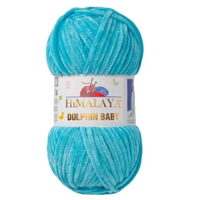 Abbildung von Himalaya Strickfein Dolphin Baby Bulky Chenille Garn 80315 türkis Häkelwolle, 120 m (Einzel Pack, 1 St), Superbauschiges