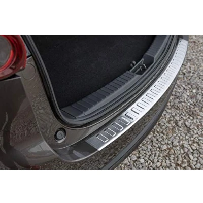 Abbildung von teileplus24 L594 Ladekantenschutz V2A Edelstahl kompatibel mit Mazda CX 5 2 2017 Abkantung, Farbe:Silber gebürstet