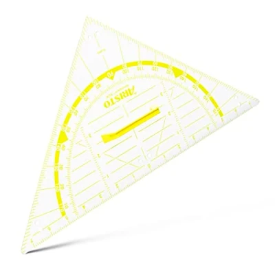 Abbildung von Aristo Wandtafel Geodreieck AR1552W (Großformat für Schulen und Lehrer, 80 cm Hypotenuse, mit Griff, Kunststoff) transparent
