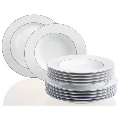 Abbildung von Retsch Arzberg Tafelservice &quot;Teller Set, Geschirr Set Heike Blaurand&quot;, (12 tlg.), Made in Germany, 12 Teile, für 6 Personen