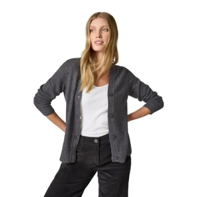 Abbildung von CECIL Damen B253799 Cardigan Mit Knopfleiste, Charcoal Grey Melange, XXL EU