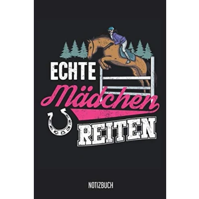 Abbildung von Notizbuch: Echte Mädchen Reiten Pferde Notizbuch, 120 Seiten blanko, 6x9, eckiger Buchrücken, Notizheft, Schreibheft, Pferdebuch für Noitzen
