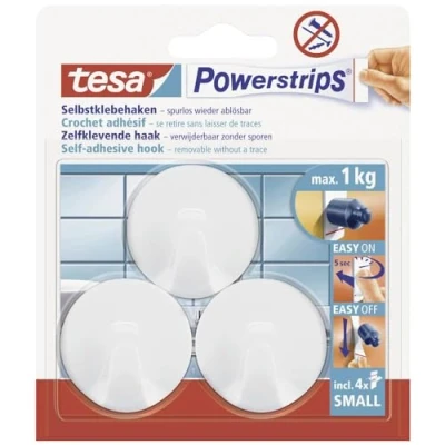 Abbildung von 6 x Tesa Powerstrips Haken Small Rund weiß VE=3 Stück
