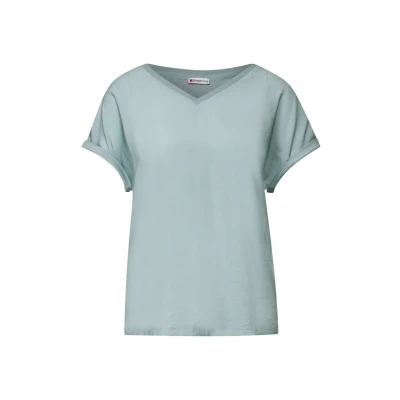 Abbildung von Street One Strukturmix Tshirt basic, Damen, Größe: 36, Blau