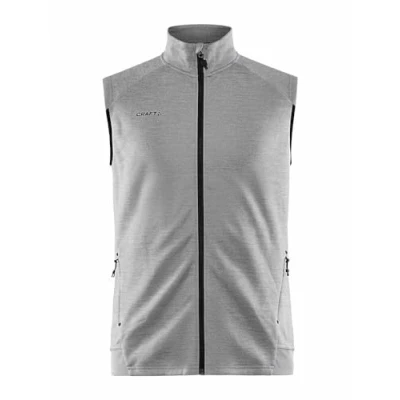 Abbildung von Craft ADV UNIFY VEST Herren Weste L Grey Melange Leichte aus Recycling Polyester Laufweste Mit Kragen 2 Taschen OutdoorM