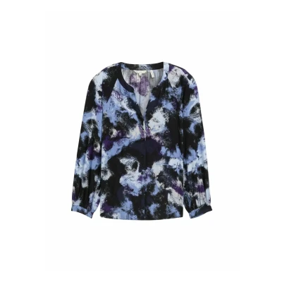 Abbildung von TOM Tailor PLUS Gemusterte Hemdbluse, Damen, Größe: 52, Blue
