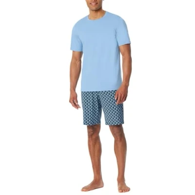 Abbildung von Schiesser Herren Schlafanzug kurz Rundhals Casual Essentials Pyjamaset, Pacific Blue_181157, 48