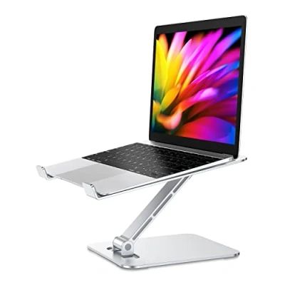 Abbildung von Babacom Laptop Ständer Höhenverstellbar, Faltbarer Stand aus Aluminiumlegierung Ergonomischer, Belüfteter Laptopständer Kompatibel mit MacBook Air, Pro, Samsung, Allen Laptops 10 16&quot; (Silber)
